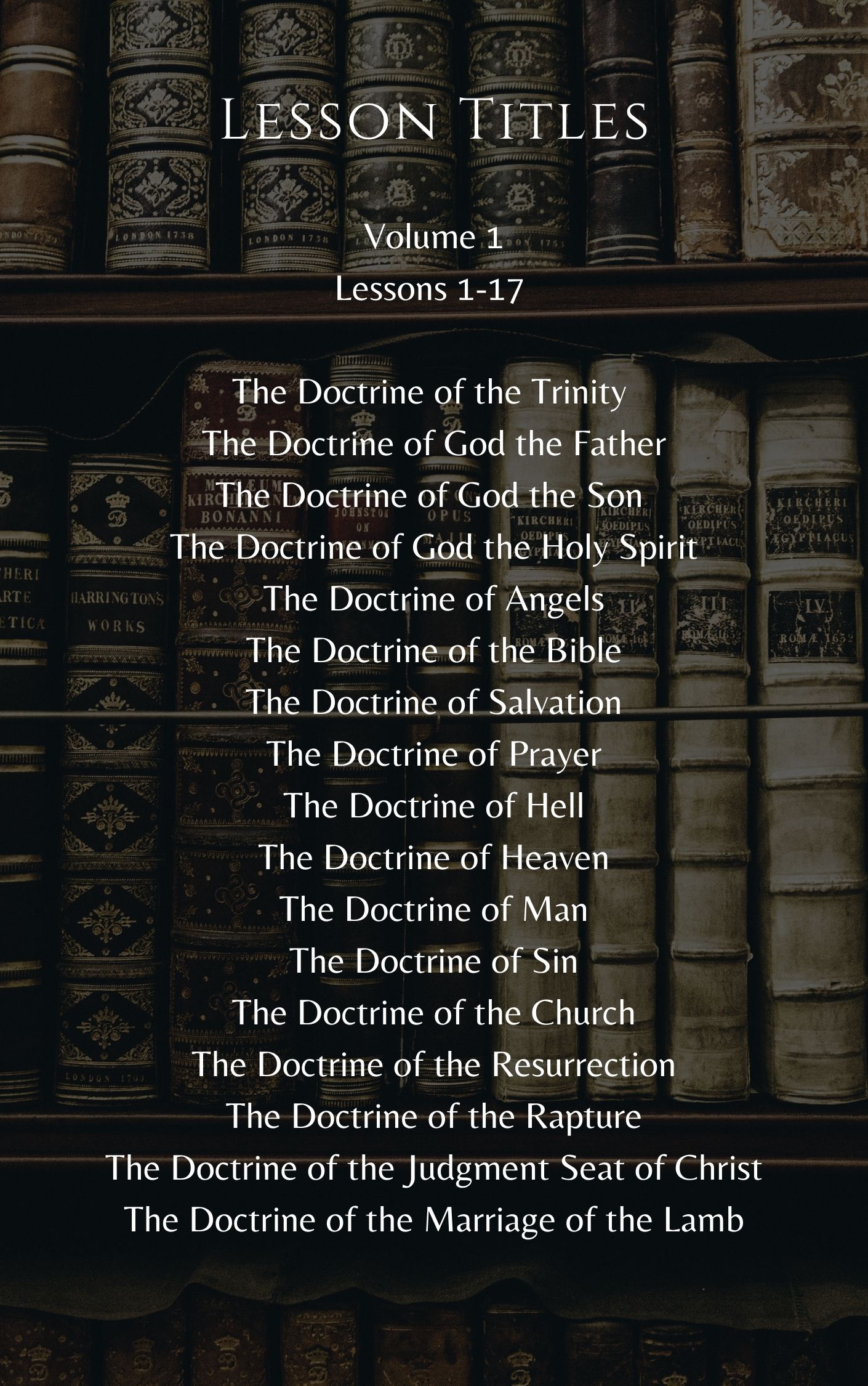 Doctrines that Matter – Volume 1